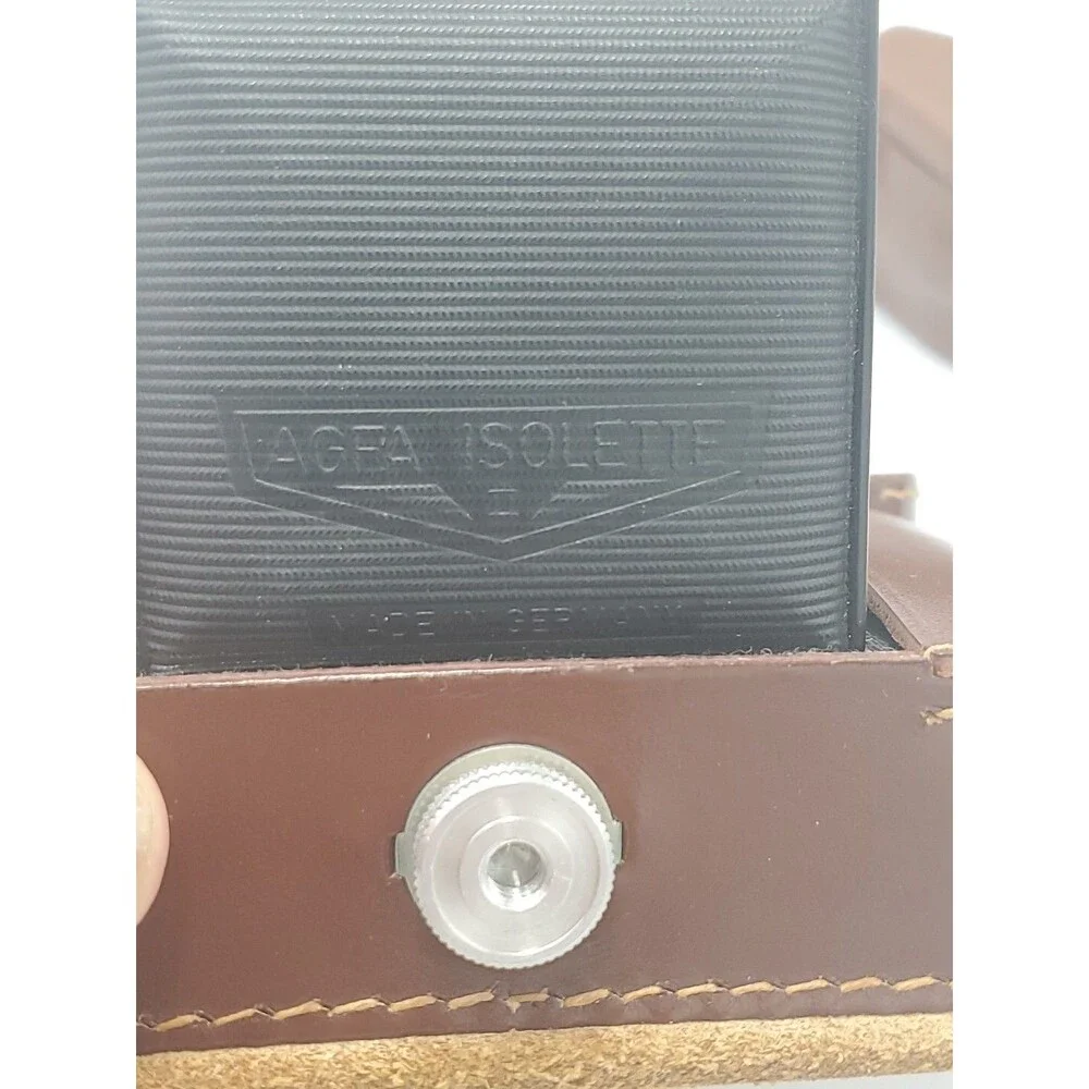 Vtg Leather Agfa Isolette II Folding Bellowed Camera 1:4.5 85mm Apotar Pronto